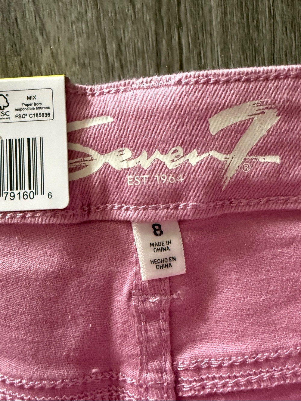 Seven7 Pink Frayed Denim Shorts - Picture 8 of 9